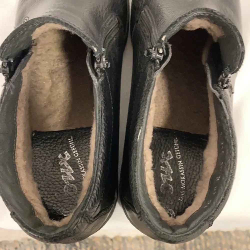 Sioux Men's Black Leather Zip Boots Size 10